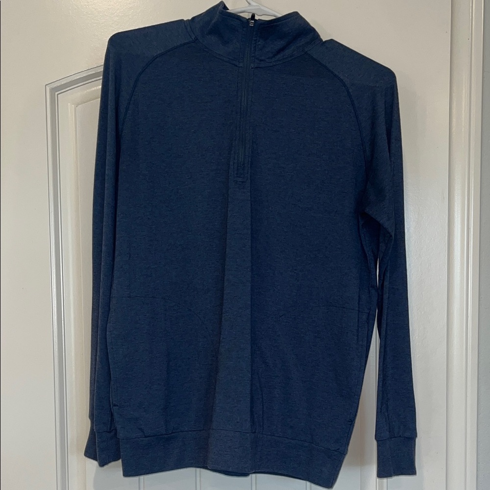 Travis Mathew Men's Deep Blue Zip-Up Sweater